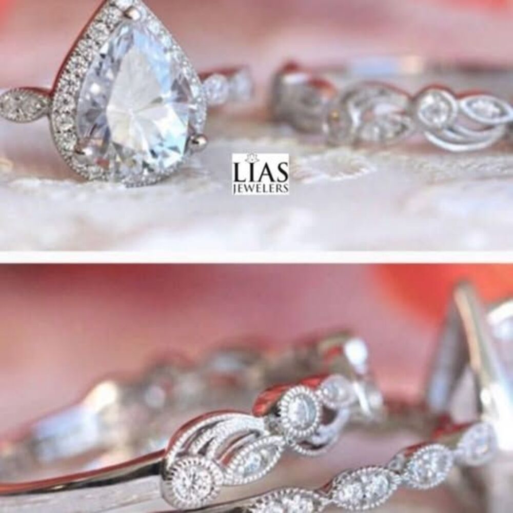 New 18k white gold wedding ring set - Picture 2 of 3